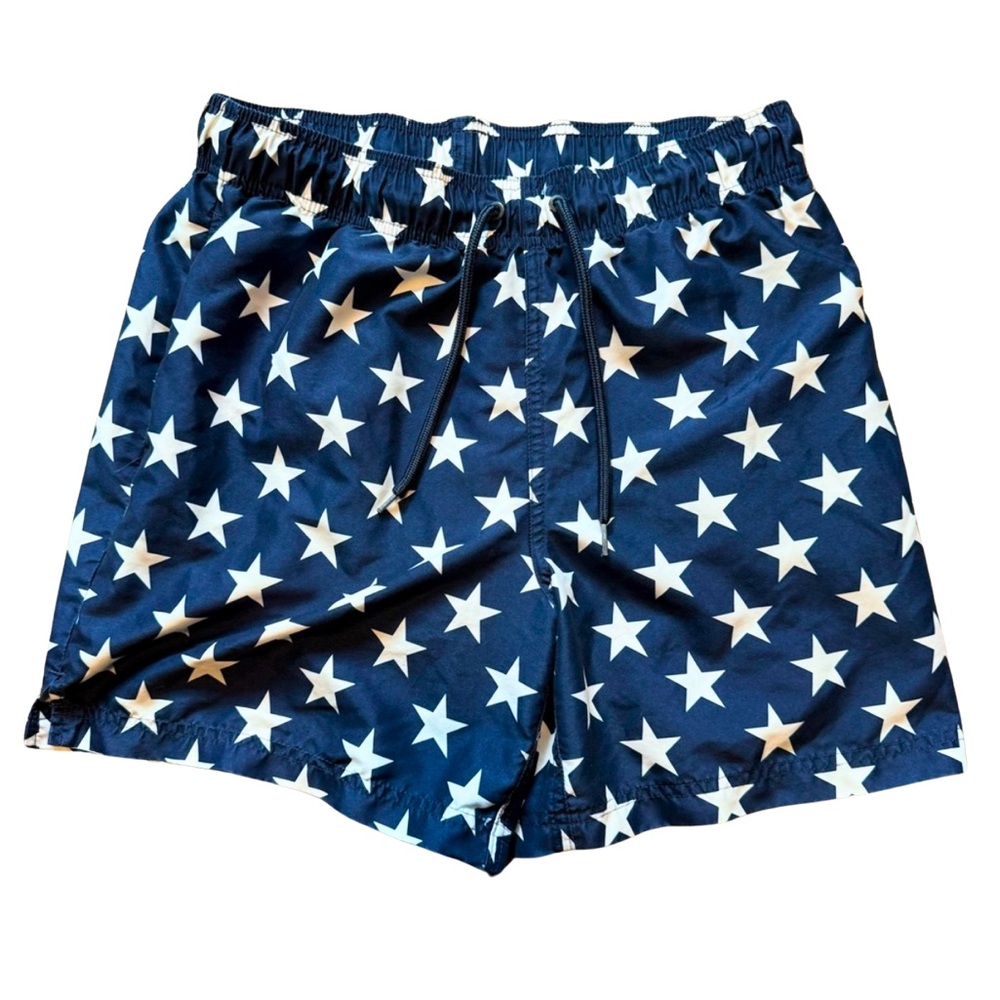 George USA Flag Swim Shorts Men’s Medium Mesh Lined 32-34